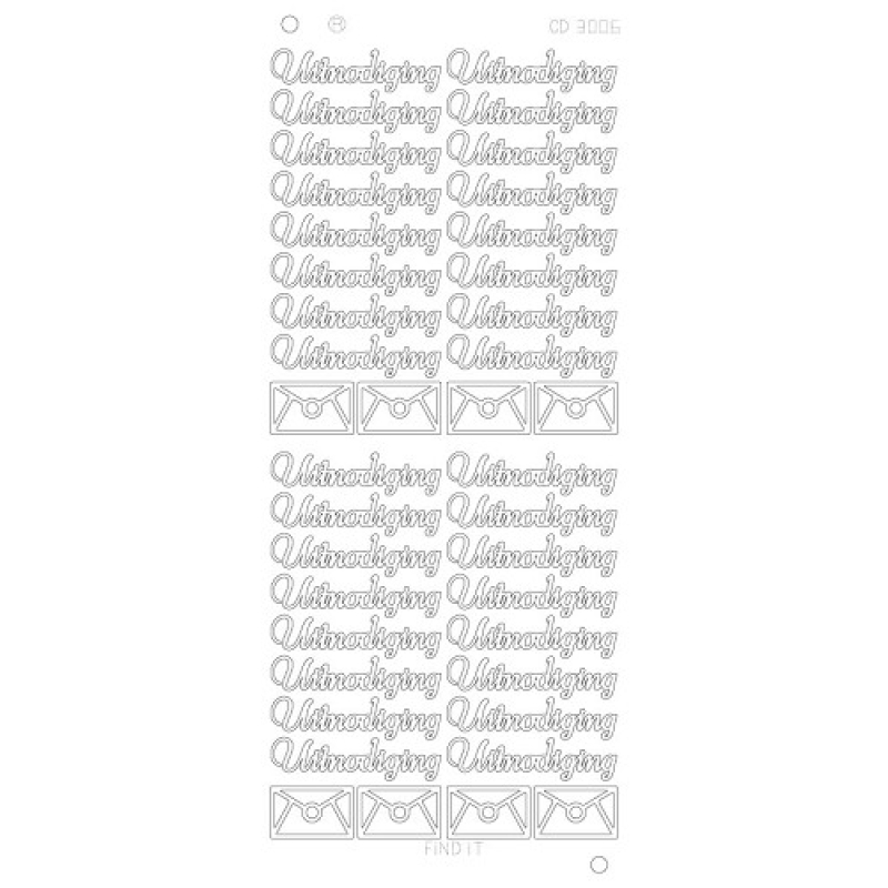 Stickervel: Uitnodiging- platinum - Zilver